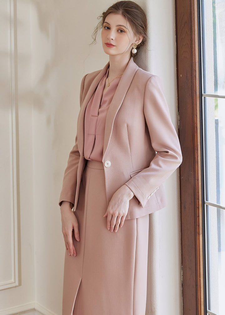 MAUVE PINK JACKET & SKIRT - ANLEM