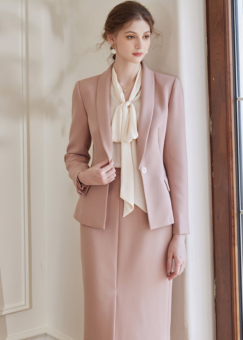 MAUVE PINK JACKET & SKIRT - ANLEM