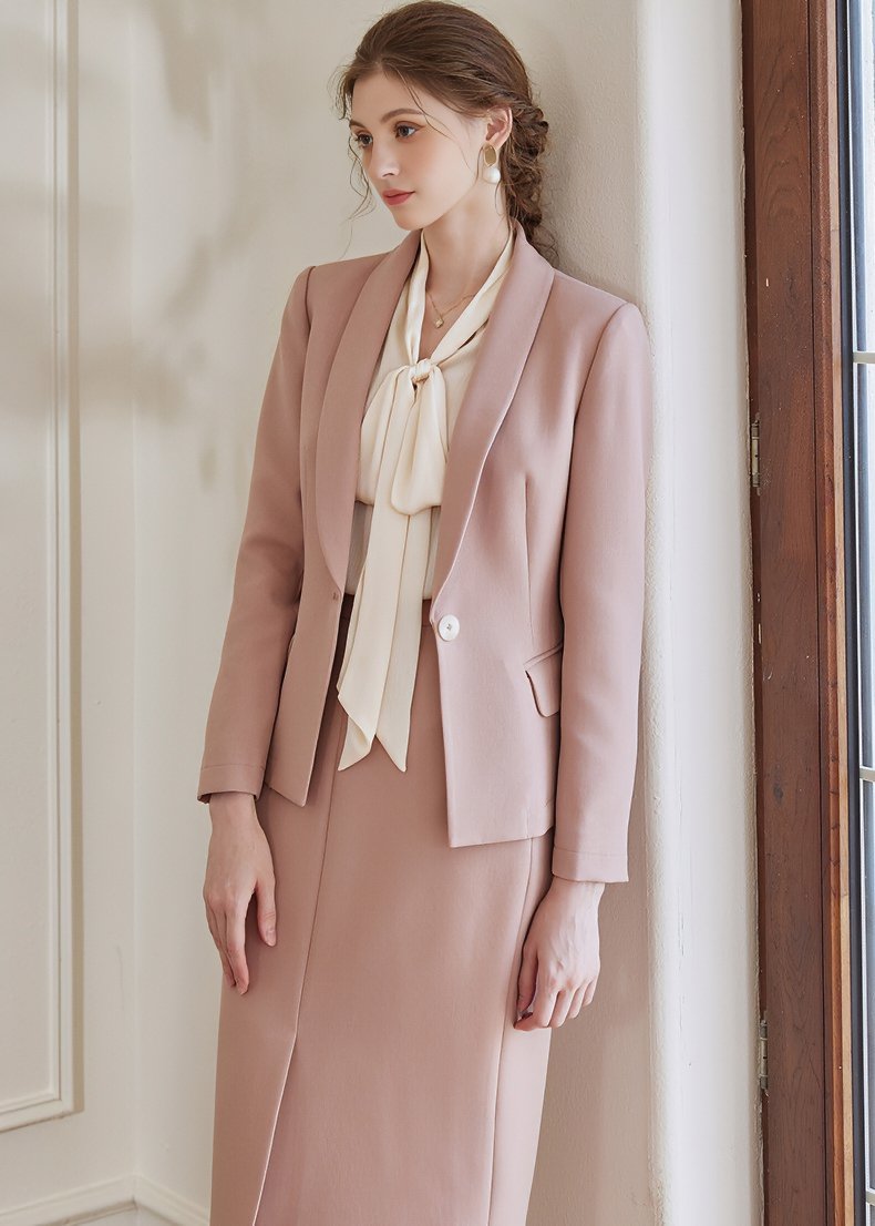 MAUVE PINK JACKET & SKIRT - ANLEM