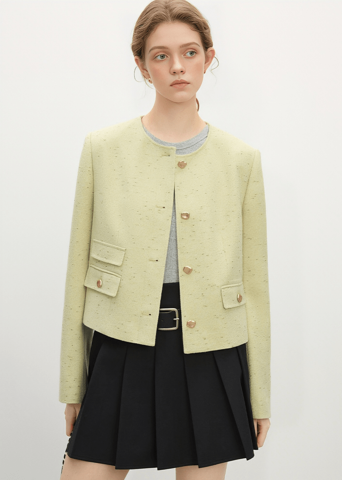 MINIMALIST COLLARLESS BLAZER - ANLEM