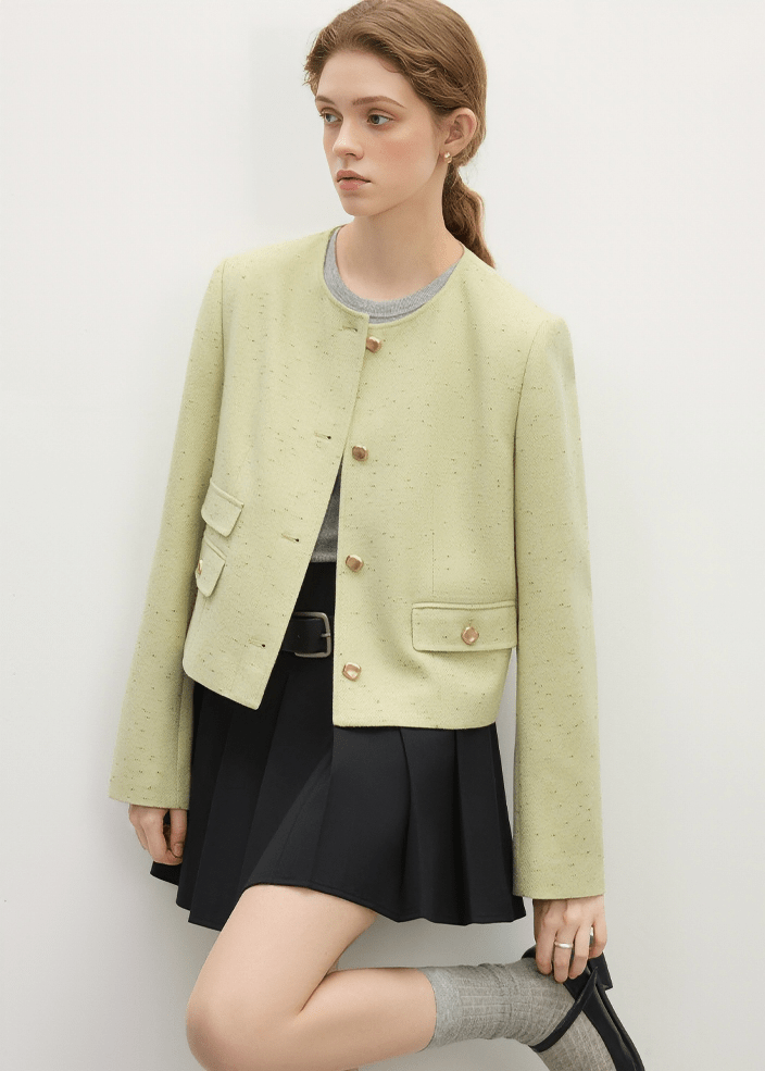 MINIMALIST COLLARLESS BLAZER - ANLEM