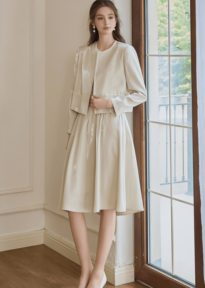 MINIMALIST CROPPED JACKET&SKIRT - ANLEM