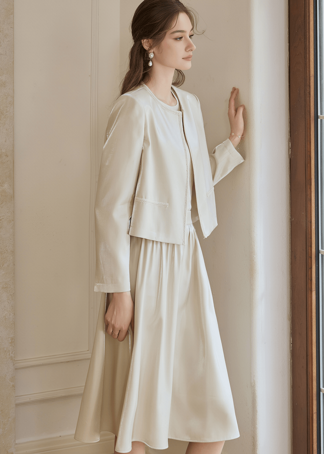 MINIMALIST CROPPED JACKET&SKIRT - ANLEM