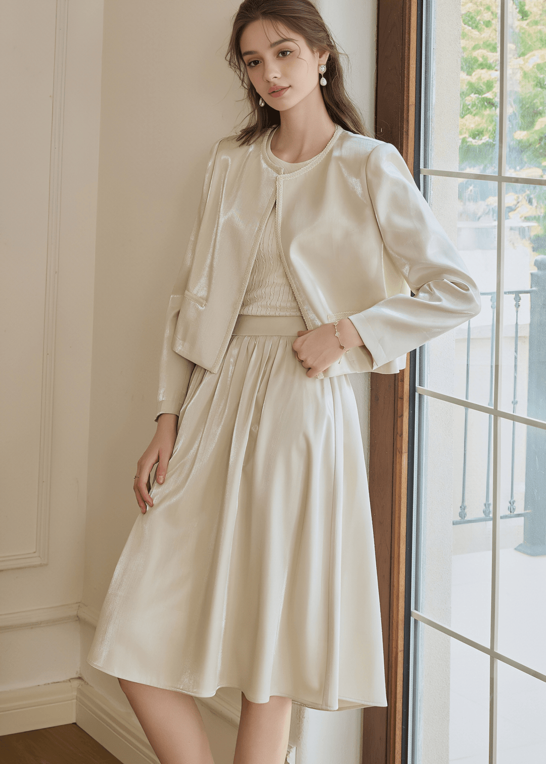 MINIMALIST CROPPED JACKET&SKIRT - ANLEM