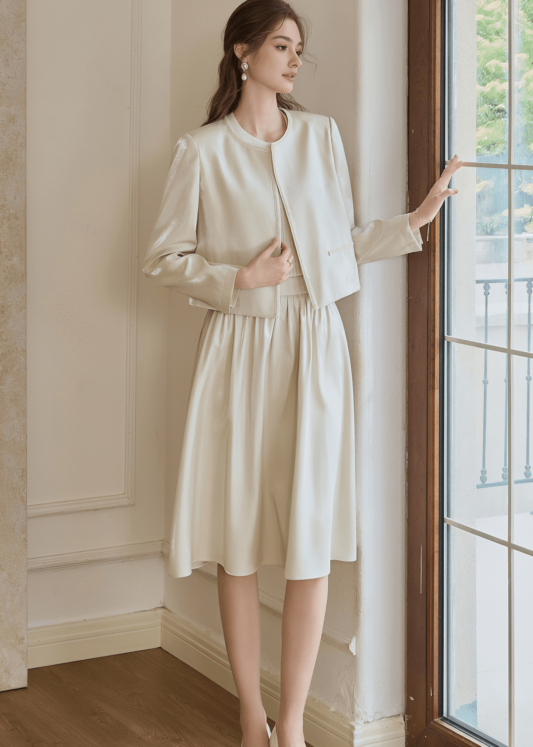 MINIMALIST CROPPED JACKET&SKIRT - ANLEM