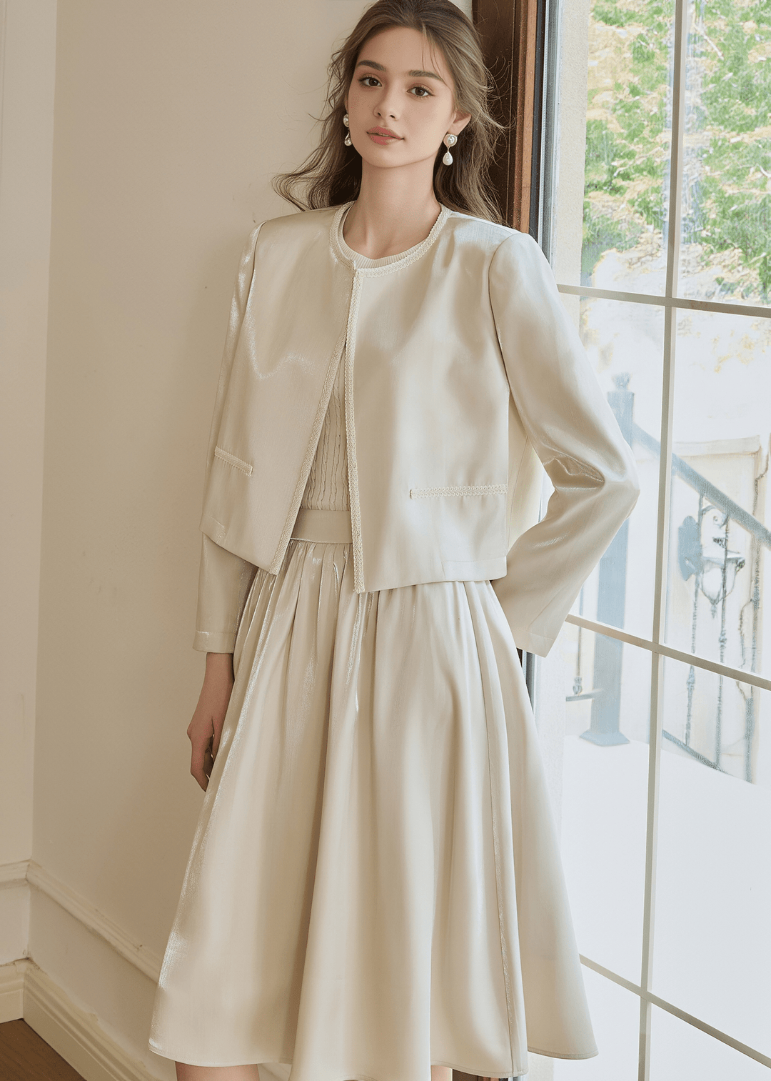 MINIMALIST CROPPED JACKET&SKIRT - ANLEM