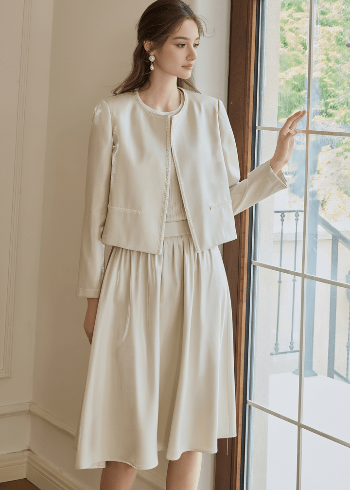 MINIMALIST CROPPED JACKET&SKIRT - ANLEM