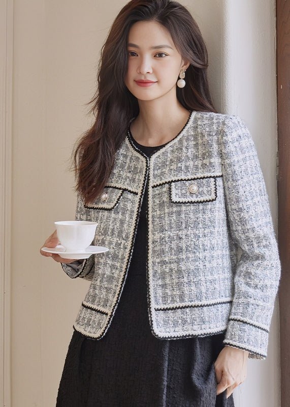 MIXED YARN TWEED SHORT JACKET - ANLEM