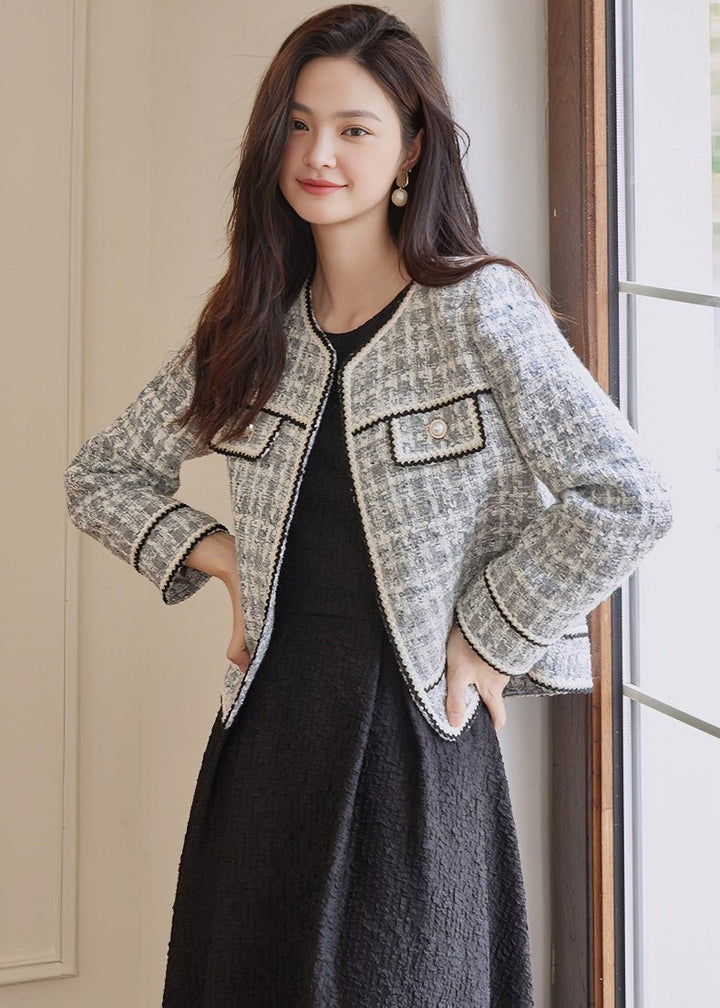 MIXED YARN TWEED SHORT JACKET - ANLEM