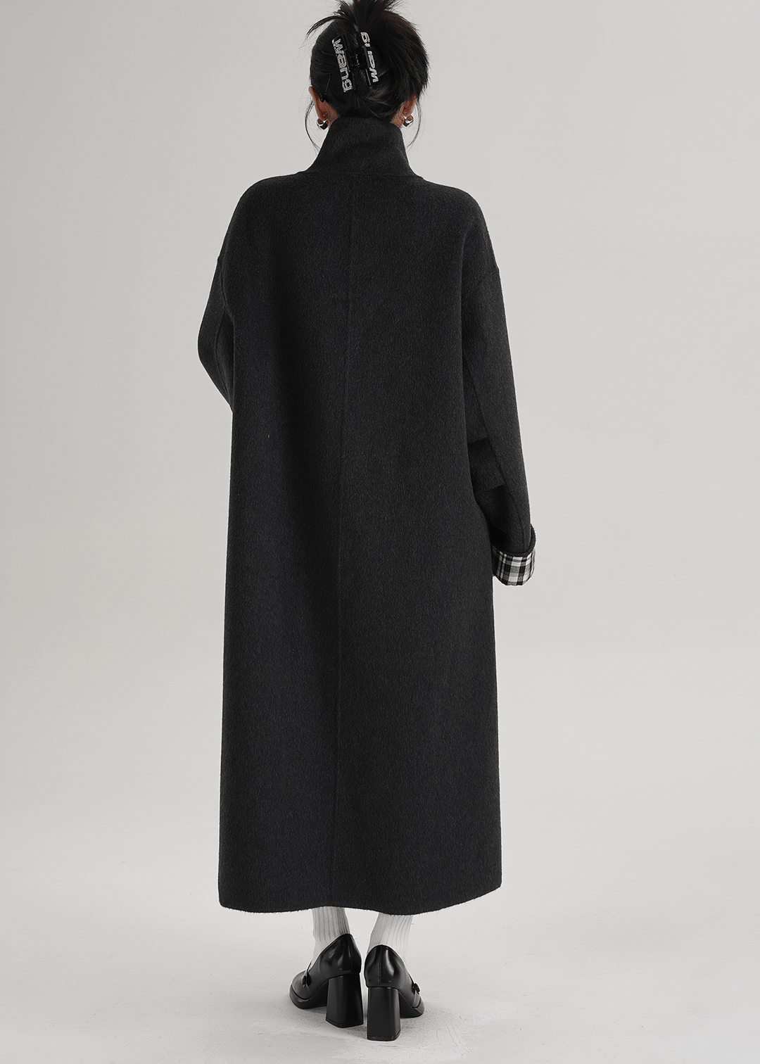 MOCK NECK WOOL BLEND MAXI COAT - ANLEM