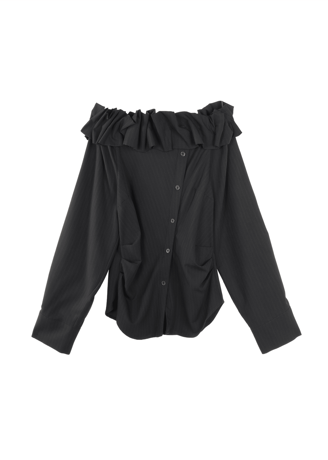 OFF-SHOULDER RUFFLE SHIRT - ANLEM