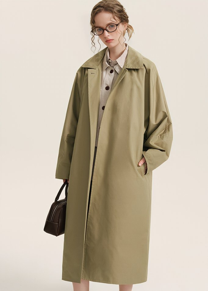 ONE BUTTON OVER TRENCH COAT - ANLEM