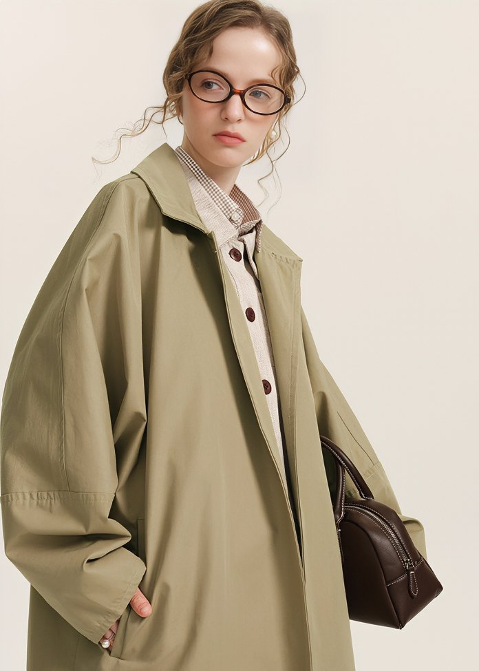 ONE BUTTON OVER TRENCH COAT - ANLEM