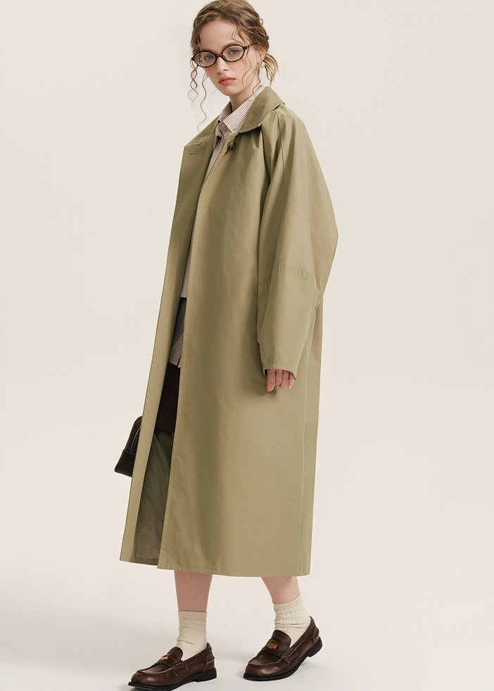 ONE BUTTON OVER TRENCH COAT - ANLEM