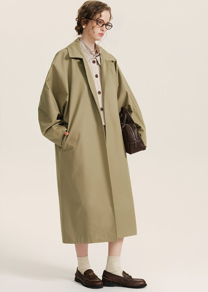 ONE BUTTON OVER TRENCH COAT - ANLEM