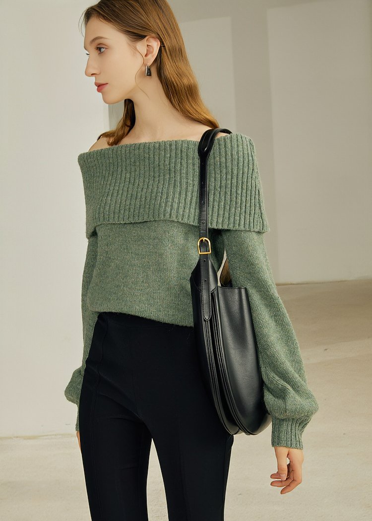 ONE SHOULDER LOOSE KNIT - ANLEM