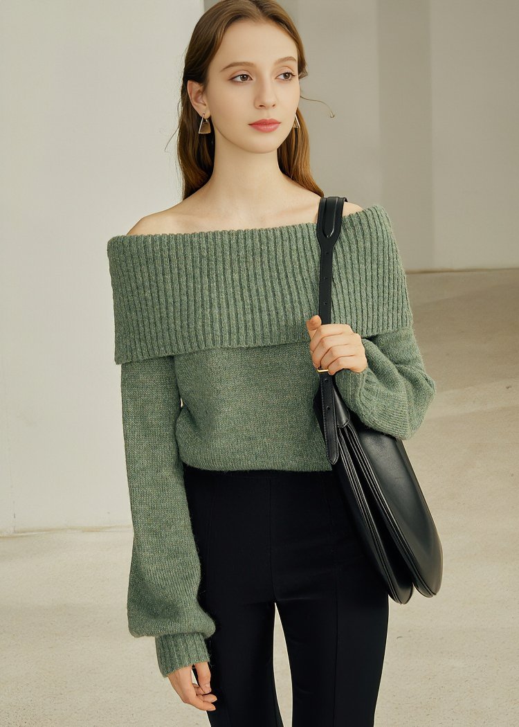 ONE SHOULDER LOOSE KNIT - ANLEM