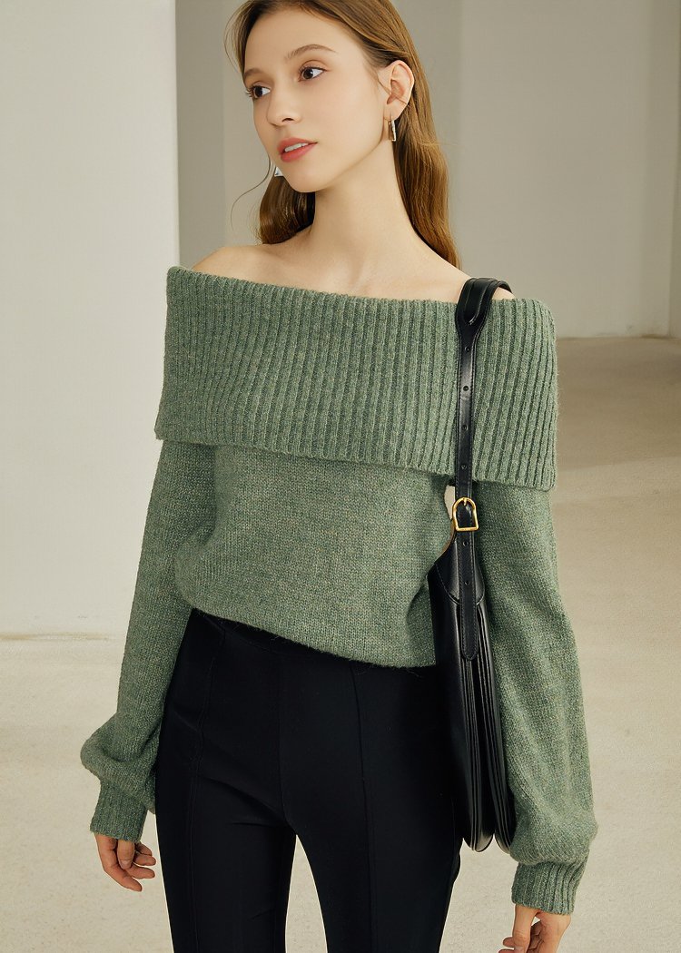 ONE SHOULDER LOOSE KNIT - ANLEM