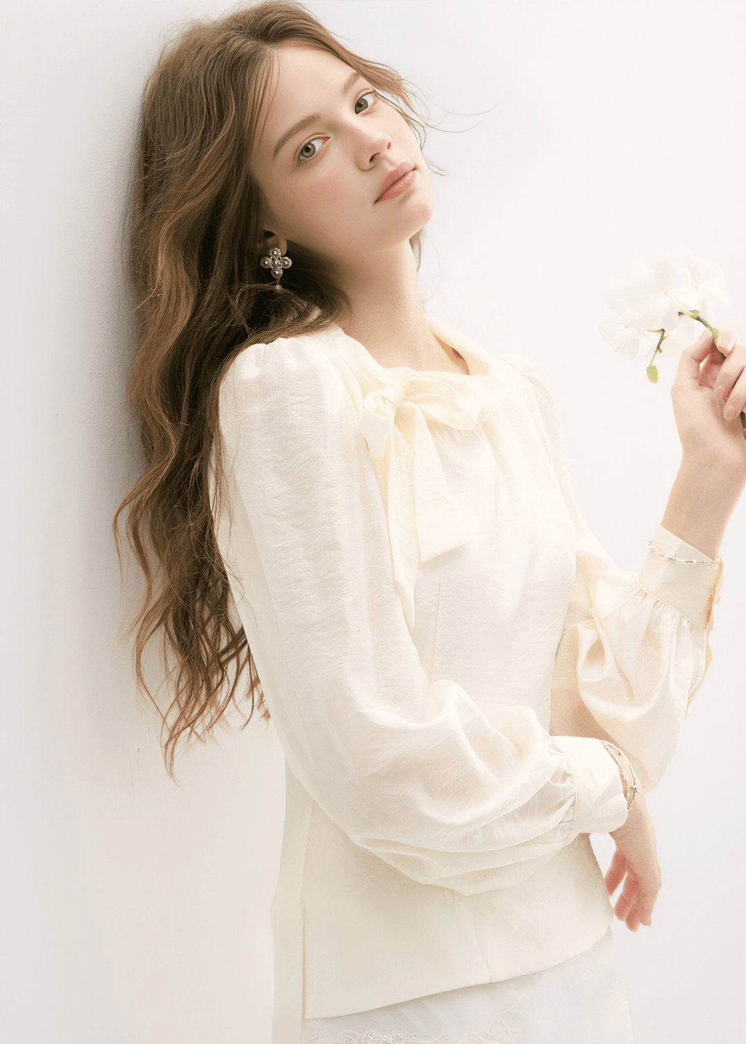 ORGANZA BOW TIE BLOUSE - ANLEM