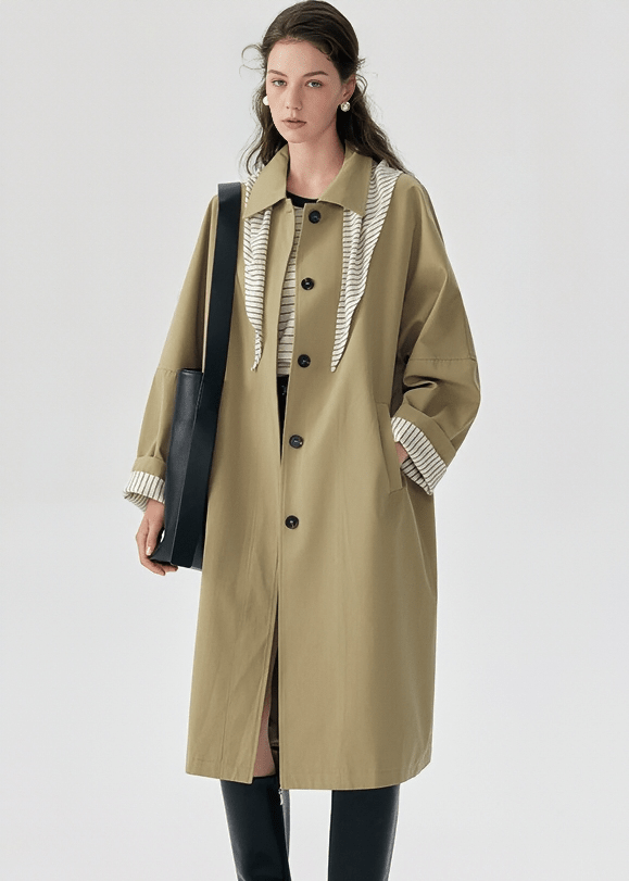 OVERSIZED STRIPE - ACCENT TRENCH COAT - ANLEM