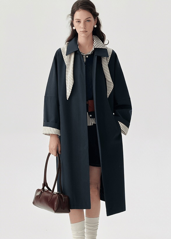 OVERSIZED STRIPE - ACCENT TRENCH COAT - ANLEM