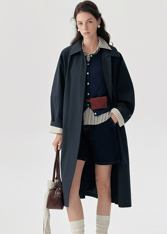 OVERSIZED STRIPE - ACCENT TRENCH COAT - ANLEM