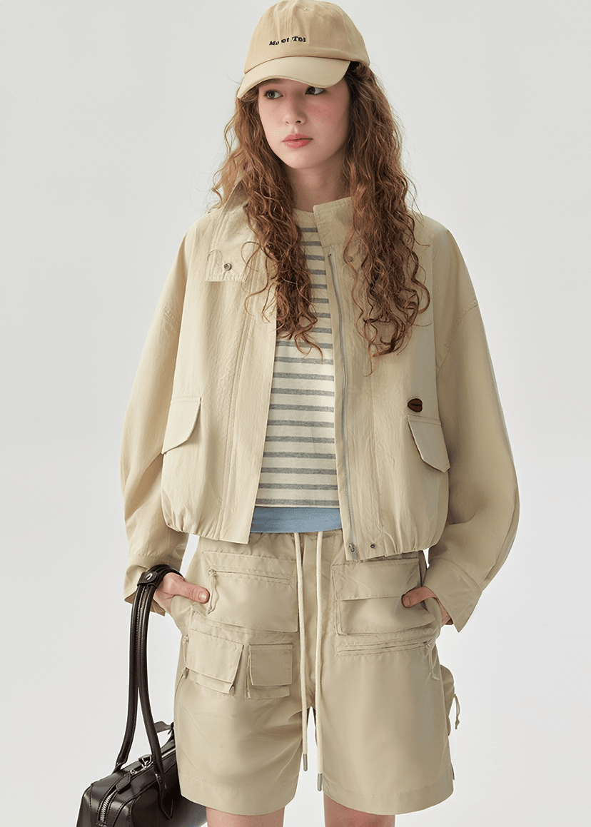 OVERSIZED UTILITY BOMBER JACKET - ANLEM