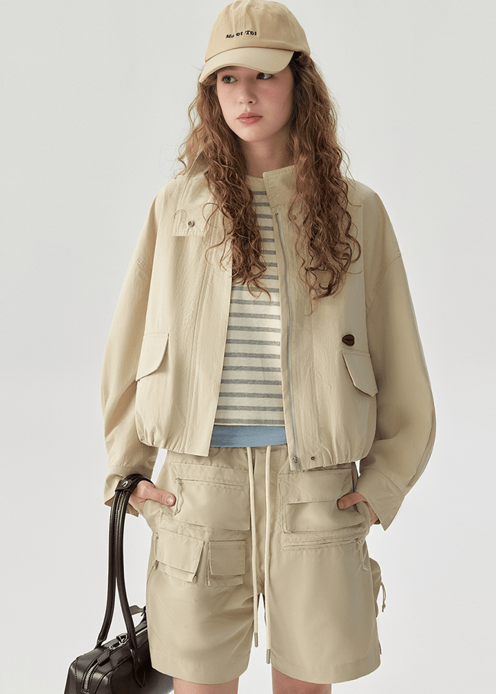 OVERSIZED UTILITY BOMBER JACKET - ANLEM