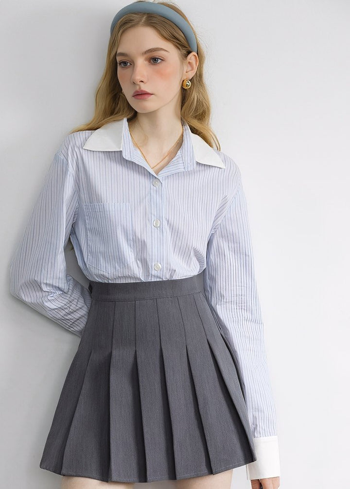 PALE STRIPED TIGHT SHIRT - ANLEM