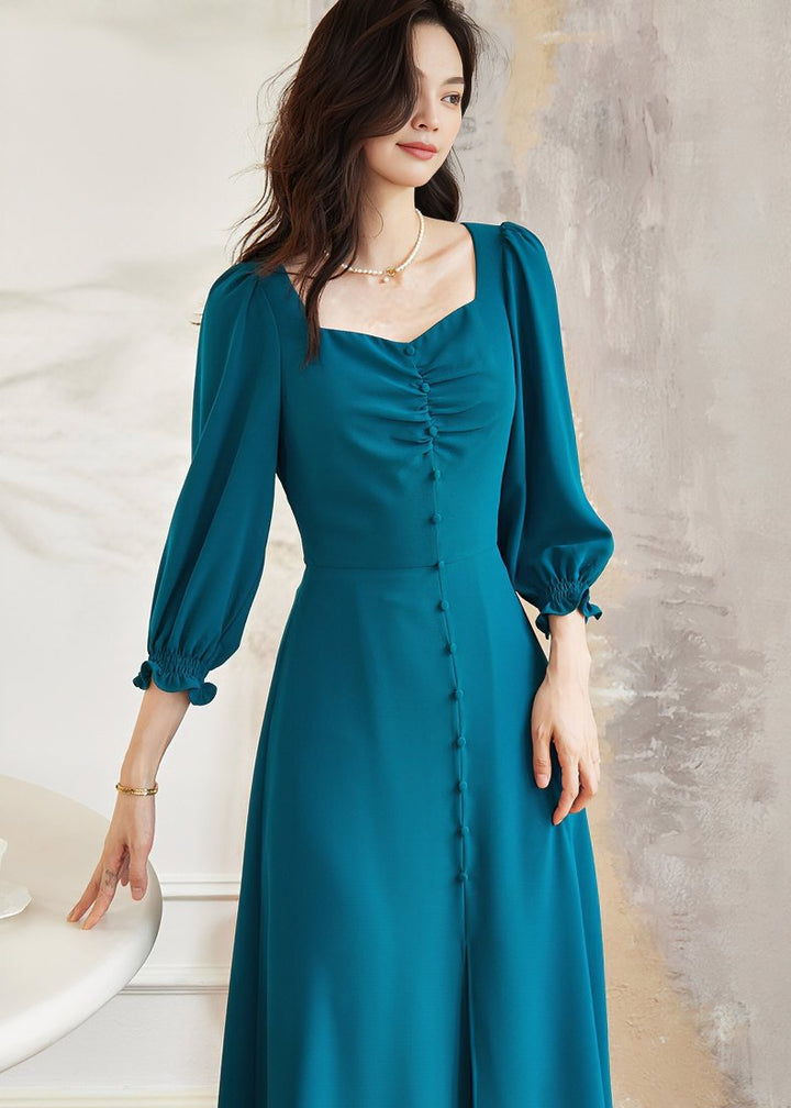 PEACOCK BALLOON SLEEVE DRESS - ANLEM