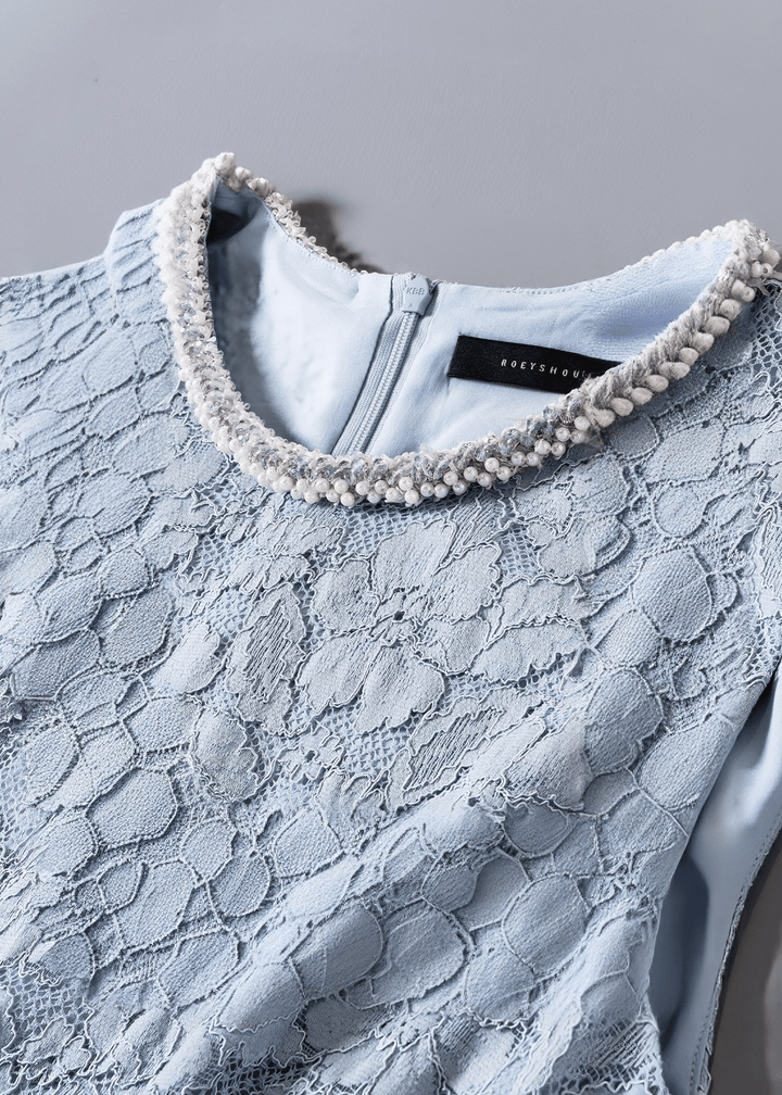 PEARL EMBELLISHED LACE DRESS - ANLEM