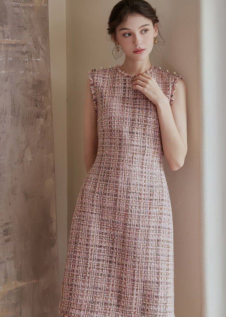 PINK TWEED A - LINE DRESS - ANLEM