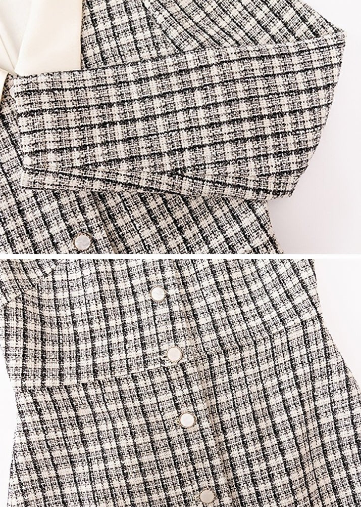 PLAID TWEED SLIM DRESS - ANLEM