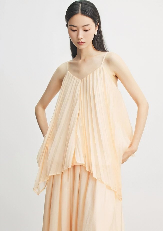 PLEATED DRAPED CAMISOLE - ANLEM