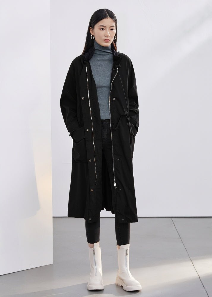 PLEATED WAIST LONG JACKET - ANLEM