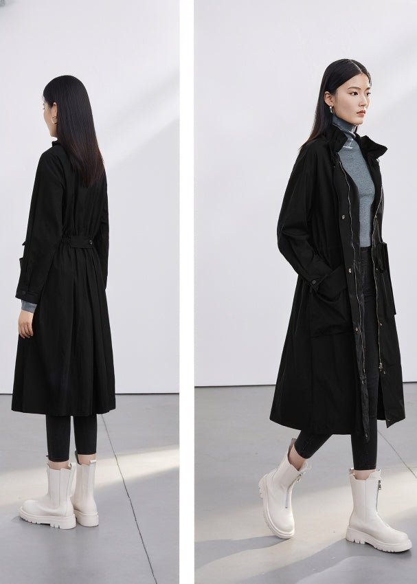 PLEATED WAIST LONG JACKET - ANLEM