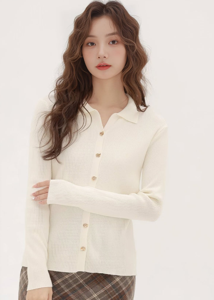 POLO NECK BUTTON SWEATER - ANLEM