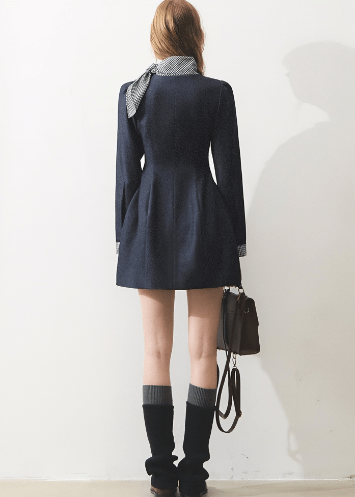 PREPPY COLLAR DETAIL MINI DRESS - ANLEM