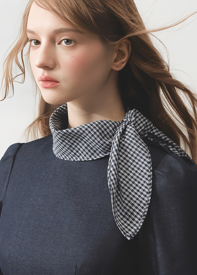 PREPPY COLLAR DETAIL MINI DRESS - ANLEM