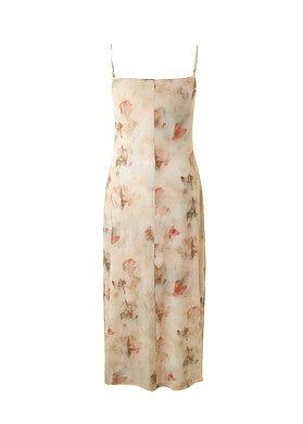 PRINTED FRILL SUSPENDER DRESS - ANLEM