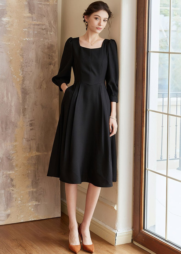 PUFF SLEEVE ELEGANT DRESS - ANLEM