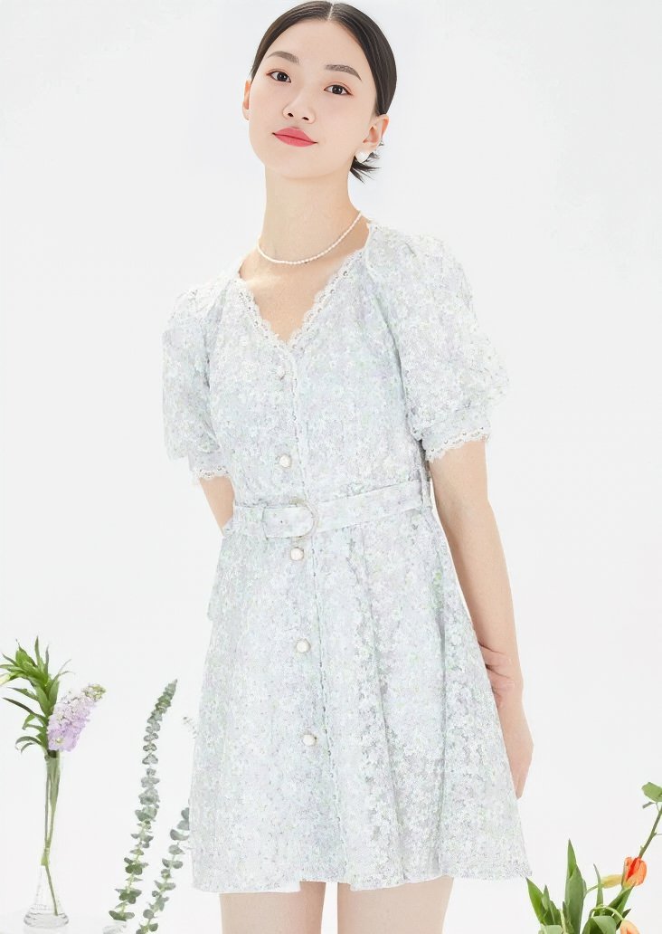 PUFF SLEEVE FRENCH DIT DRESS - ANLEM
