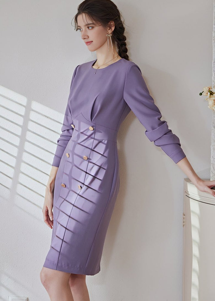 PURPLE HIP MIDI DRESS - ANLEM