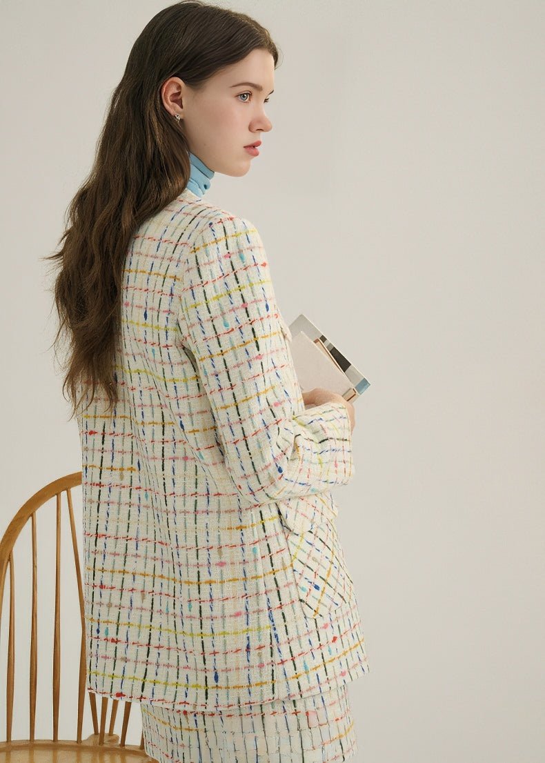 RAINBOW CHECK JACKET & SKIRT - ANLEM