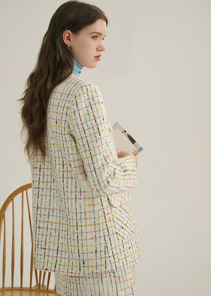 RAINBOW CHECK JACKET & SKIRT - ANLEM