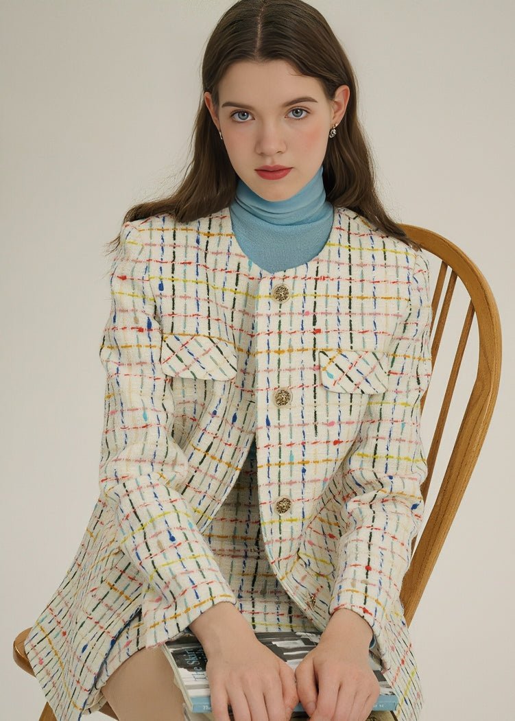 RAINBOW CHECK JACKET & SKIRT - ANLEM