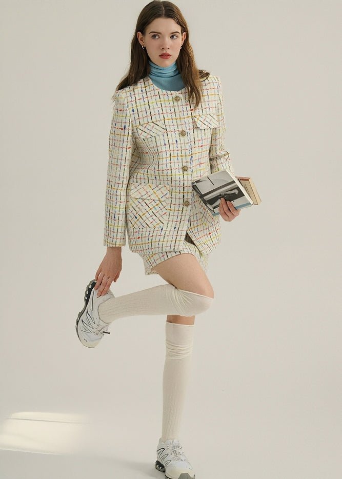 RAINBOW CHECK JACKET & SKIRT - ANLEM