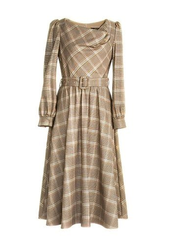 RETRO CHECK BELT DRESS - ANLEM