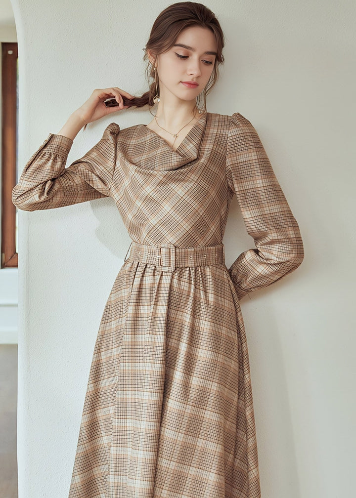 RETRO CHECK BELT DRESS - ANLEM