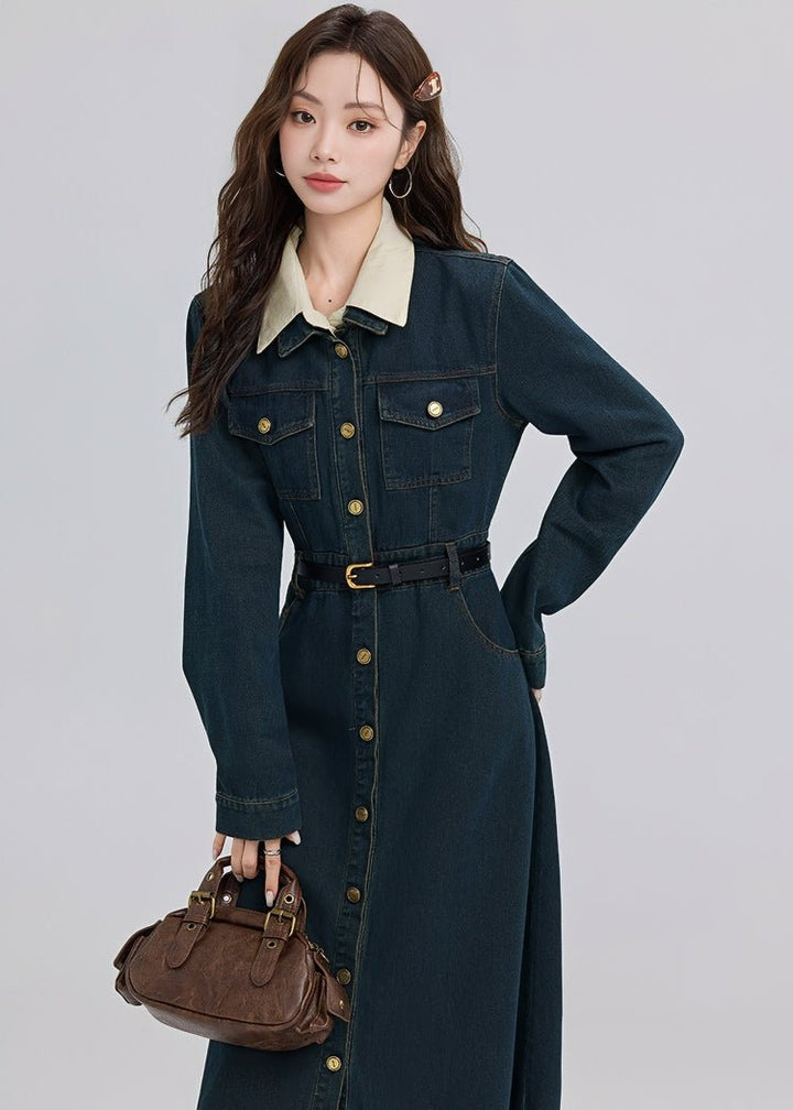 RETRO DENIM A - LINE SHIRT DRESS - ANLEM